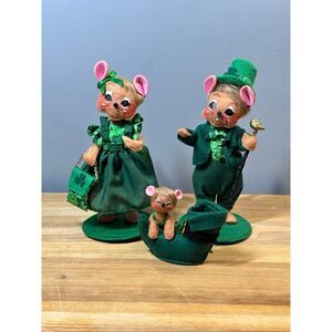 Annalee 8” St Patrick’s Day boy girl mouse leprechaun 3” boot mouse